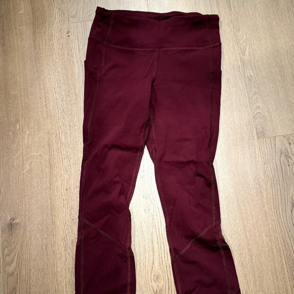 lululemon maroon red 23" crop leggings